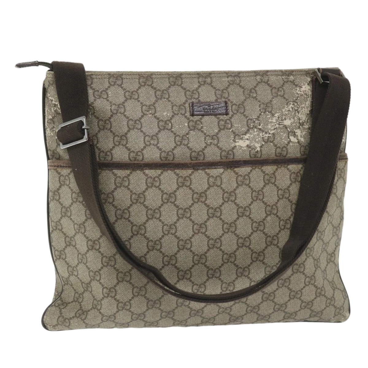 GUCCI GG Borsa a tracolla in tela rivestita in tela beige 141198 originale ti1265