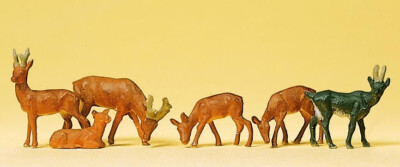 Preiser Wildtier-Set Rehe & Gämsen – 6 Handbemalte Figuren Für Modellbau & Dioramen