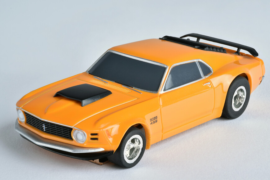 AFX 21050 Mega G+ HO Scale 1970 Mustang Boss 429 Orange Slot Car