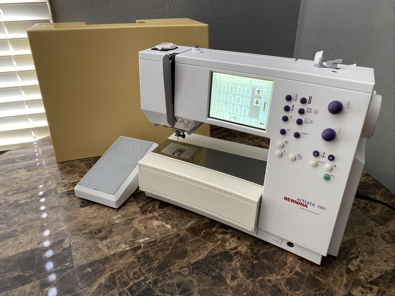 Bernina Artista 180 Sewing Machine with Foot Pedal and Hard Cover eBay