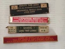 (4) Four Vintage  Mechanical Pencil Lead Paper Box Container Some Lead of each.