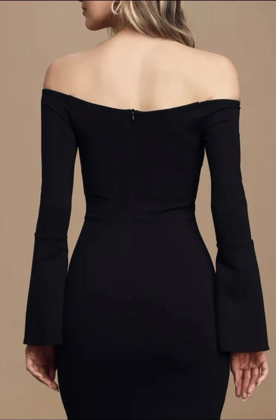 NUOVO abito formale Lulus nero spalle scoperte festa San Valentino matrimonio piccolo S