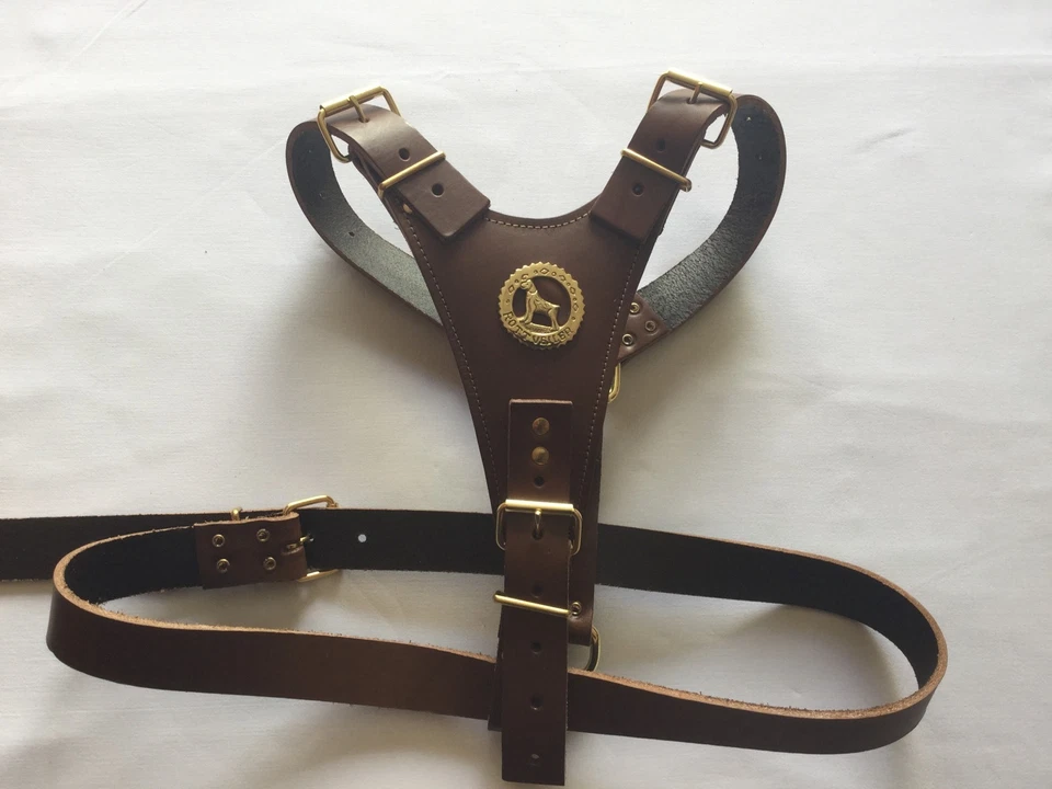 Arnês de couro marrom Rottweiler - NOVO EM FOLHA COURO DE ALTA QUALIDADE - Imagem 2 de 3