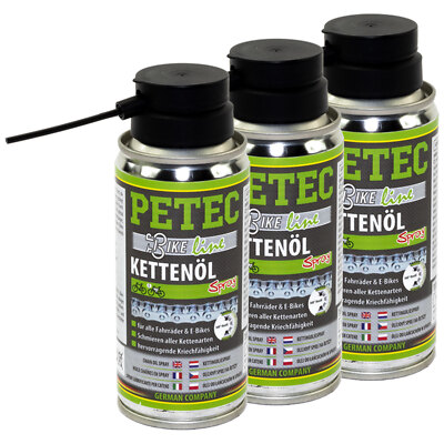Kettenöl Fahrrad Ketten Öl Spray Bike PETEC 3x 100 ml E-Bikes Kettenschmierung
