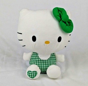 Hello Kitty 10 Green Check Gingham Heart Soft Plush Toy From Sega Prize Europe Ebay