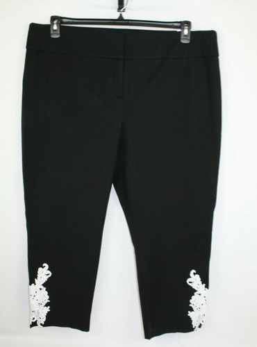 Alfani Plus Tummy Control Slim Leg Cropped Pants Size 22W Color Black - Picture 2 of 4