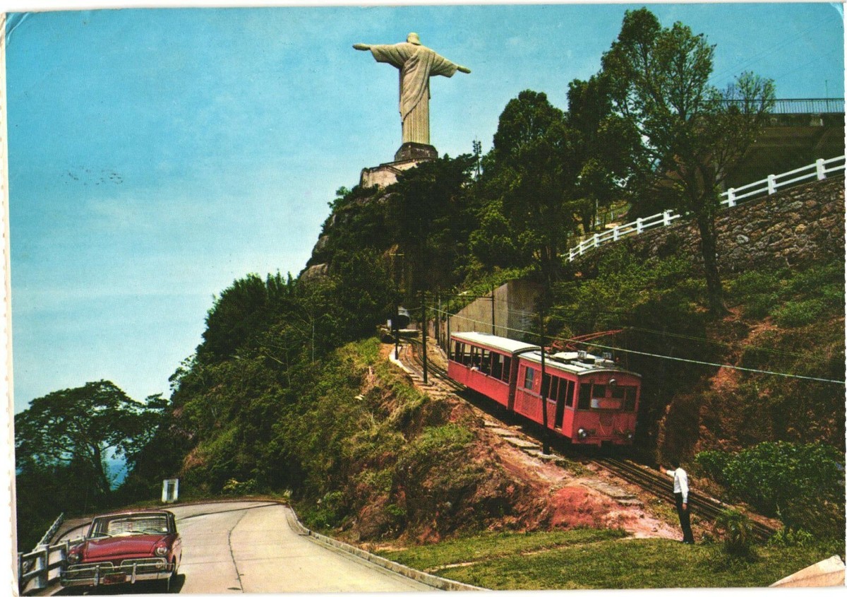 Rio de Janeiro Brazil Christ Redeemer Corcovado Train Chrome
