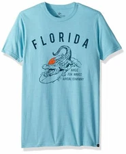 Rip Curl Men's S Tee T-Shirt Short Sleeve Florida Gator Heather Blue Alligator