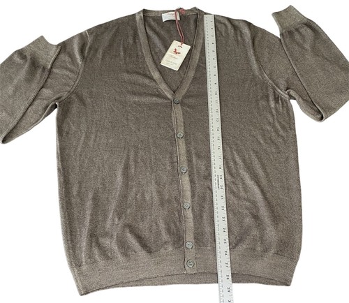 Vintage Gran Sasso Brown Cardigan Sweater Size 56 - Picture 6 of 12