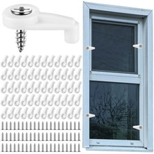 60 PCS Storm Window Clips with Screws Screen Door Hardware Fixing Set