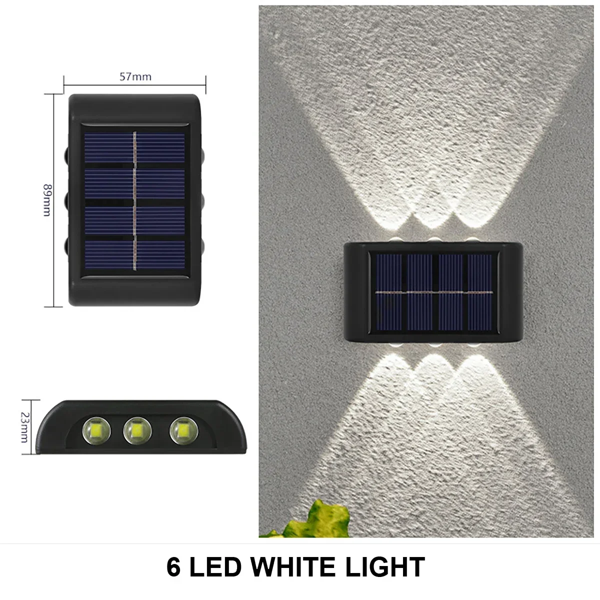 Solar Wall Light Outdoor Waterproof LED Up Down Lamp Garden Yard Porch Fence