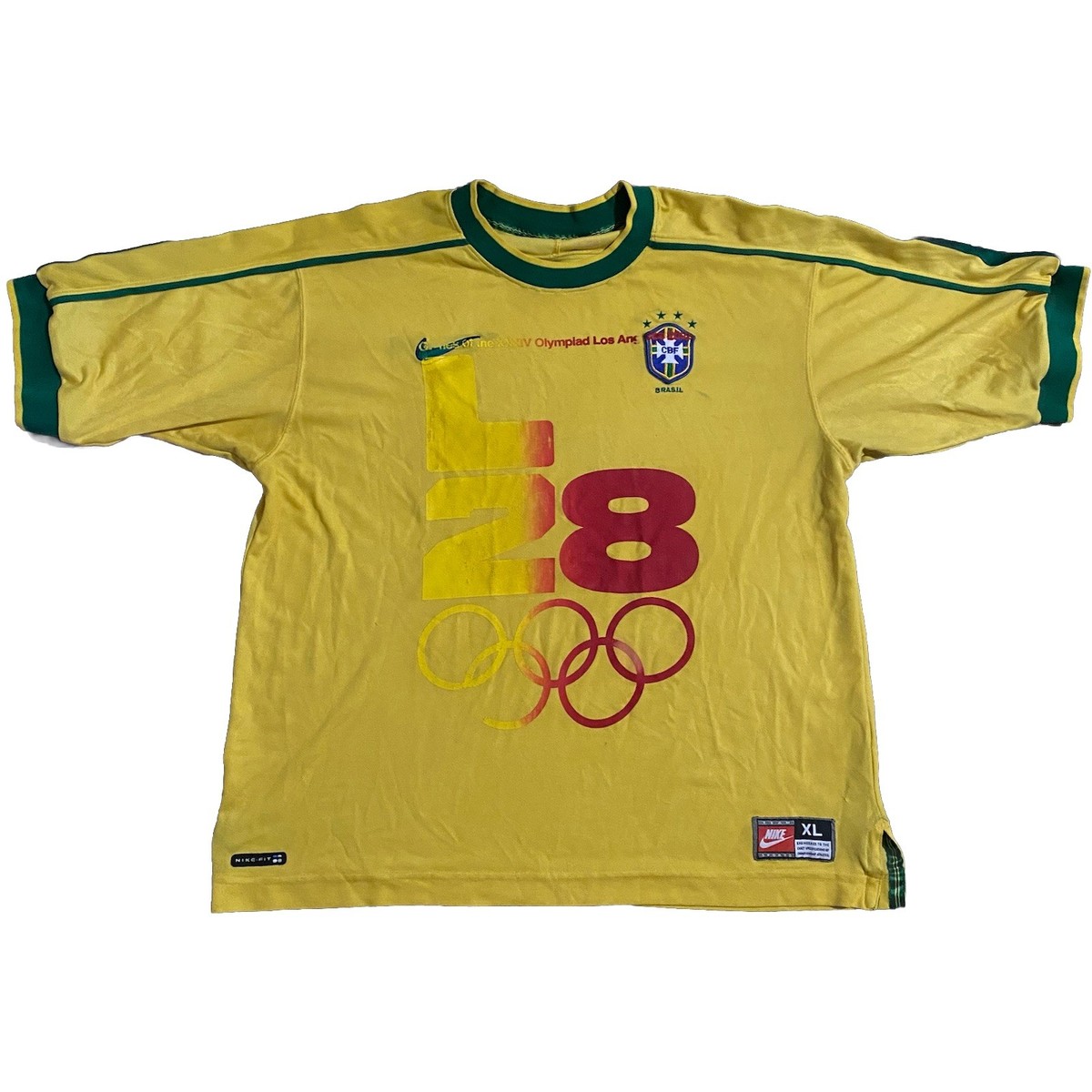 Vintage Team Nike Brazil 1998 99 HOME FOOTBAL Soccer Jersey Size