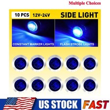 10-200pcs 34 Led Marker Light Strobe Round Blue Clearance Truck Trailer 12-24v