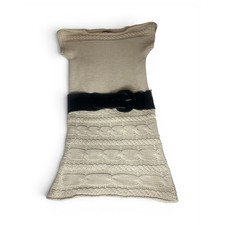 Say What Beige Cable Knit Sleeveless Belted Sweater Dress Size M