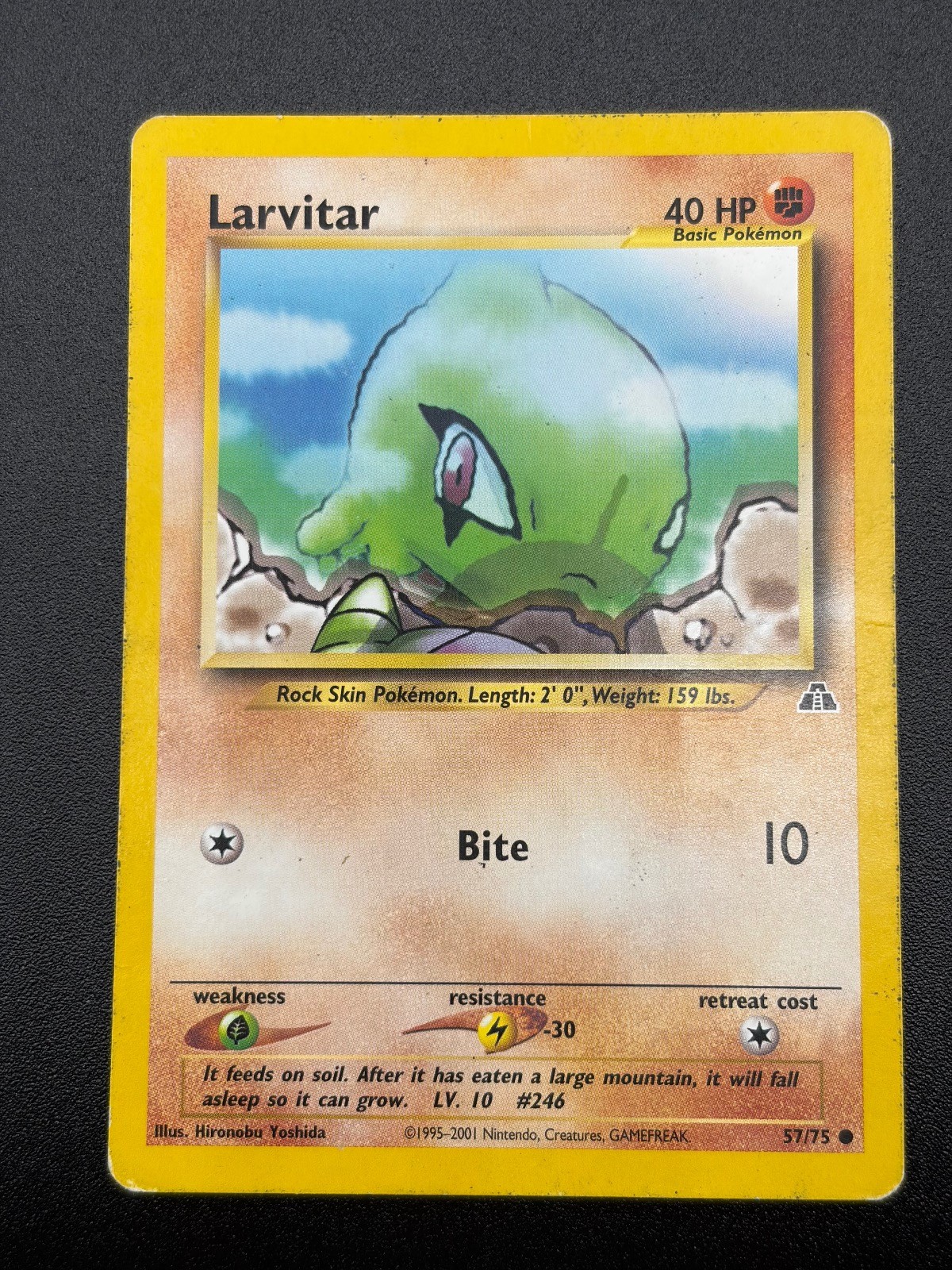 Larvitar HP 57/75 Common Neo Discovery Pokemon 1st Edition