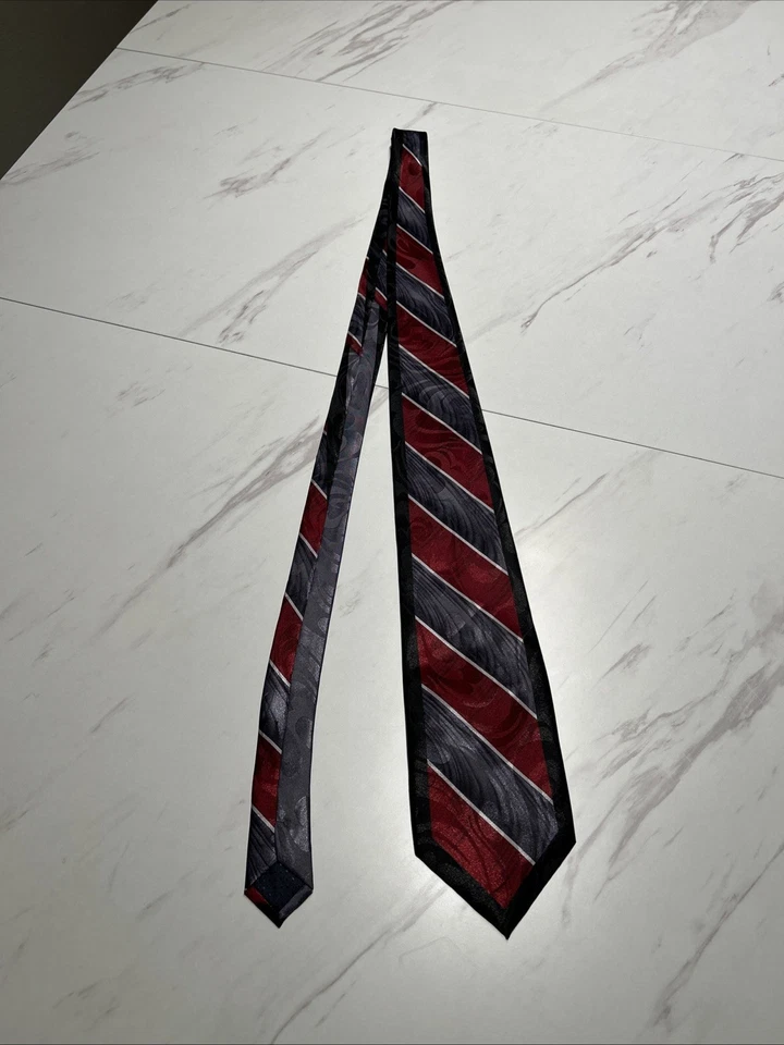 Clericci Jones New York 男式领带栗色/灰色,经典 — 第 2/4 张图片