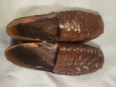 Sunsteps Sandals Mens Size 9 Huarache Brown Leather Hand 