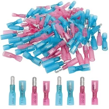 Heat Shrink Bullet Blue+Pink - 100Pcs - AWG 22-18/16-14, Red, Blue 
