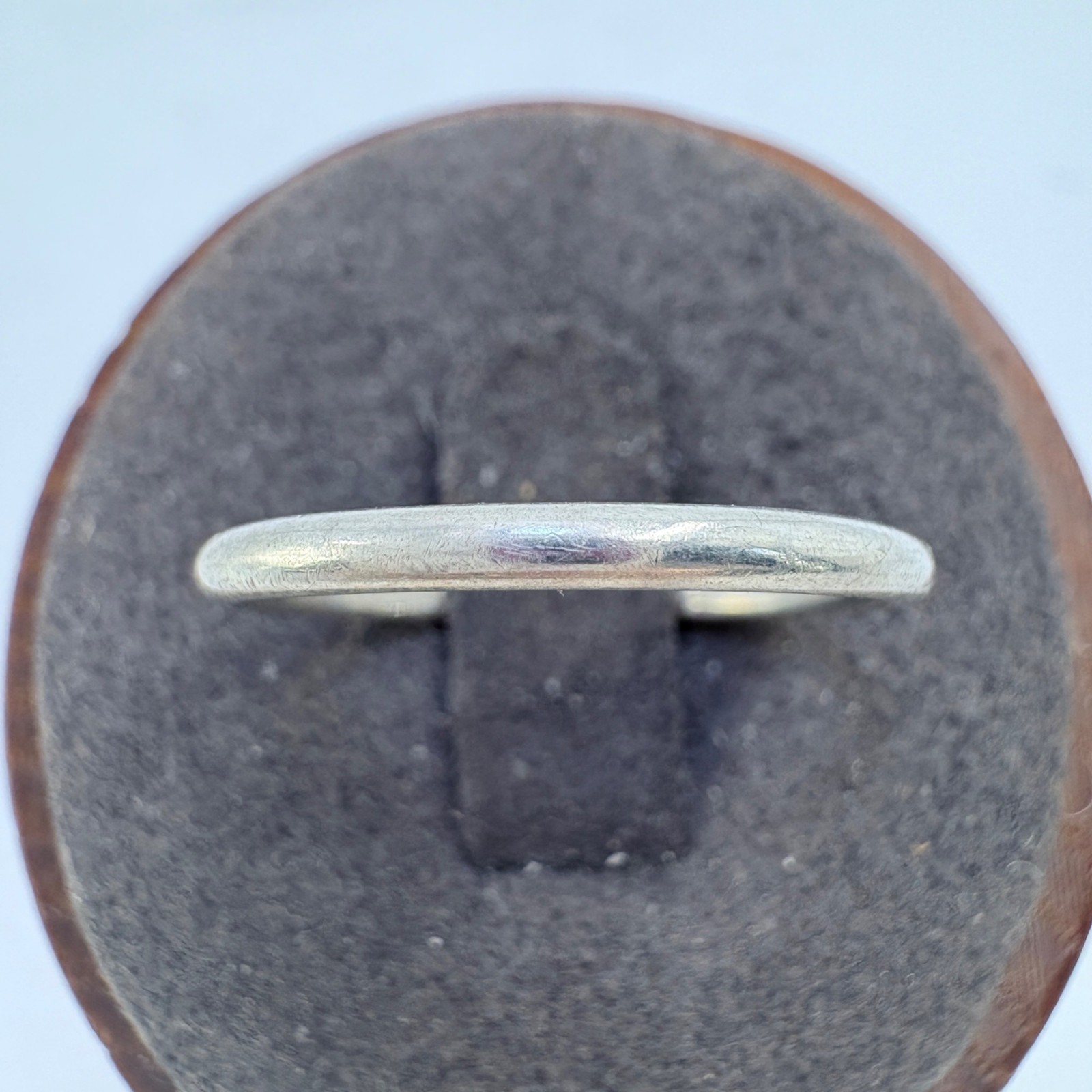 VTG Solid Sterling Silver 925 Thin Half Round Wed… - image 1