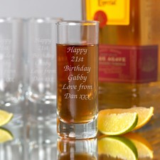 Personalised 12 Pack Of Engraved Any Message Shot Glasses Bulk Tall 60ml