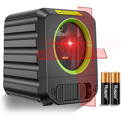 Huepar Selbstnivellierende Laser-Wasserwaage mit Rotstrahl-Kreuzlinienlaser - Vertikal und
