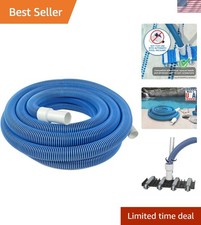 Effortless Manual Pool Cleaning with 30 Ft Kink-Free Vacuum Hose - Made in USA