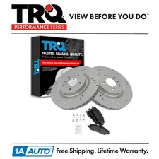 TRQ Front Semi-Metallic Brake Pad & Performance Rotor Kit for Ford Mustang