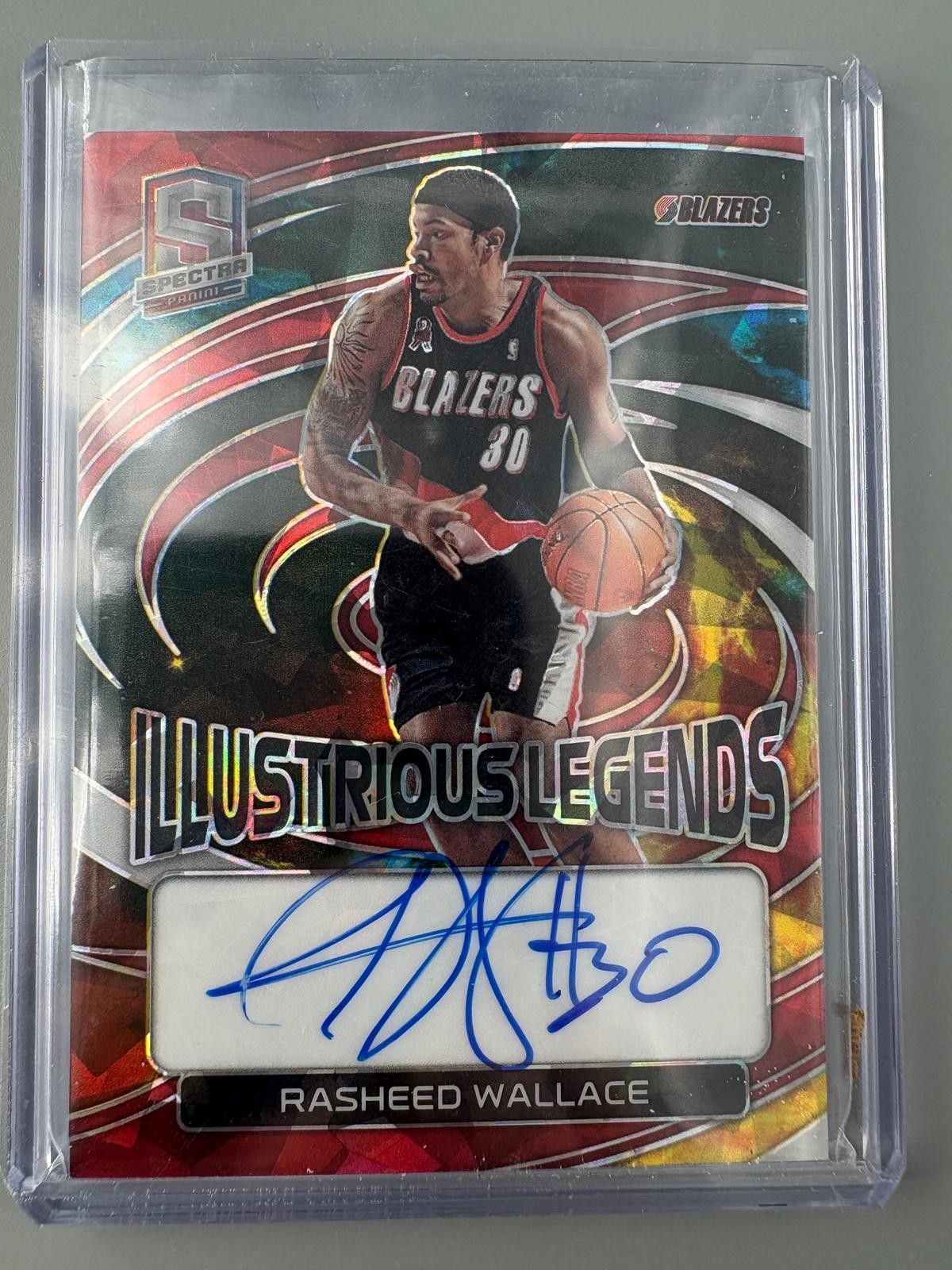 14/49 2022-23 Panini Spectra #ILS-RWL Rasheed Wallace Illustr Lgnds Auto Astral