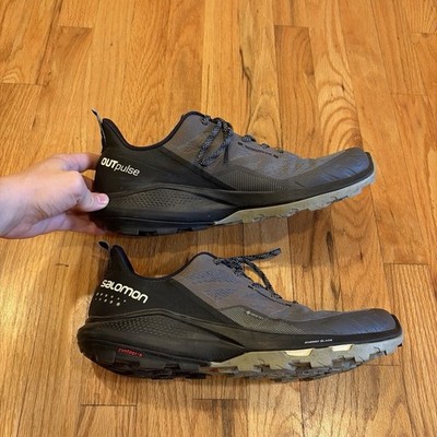 Salomon Men's 12 OutPulse Energy Blade Black/Gray Running Trail Shoes Contagrip