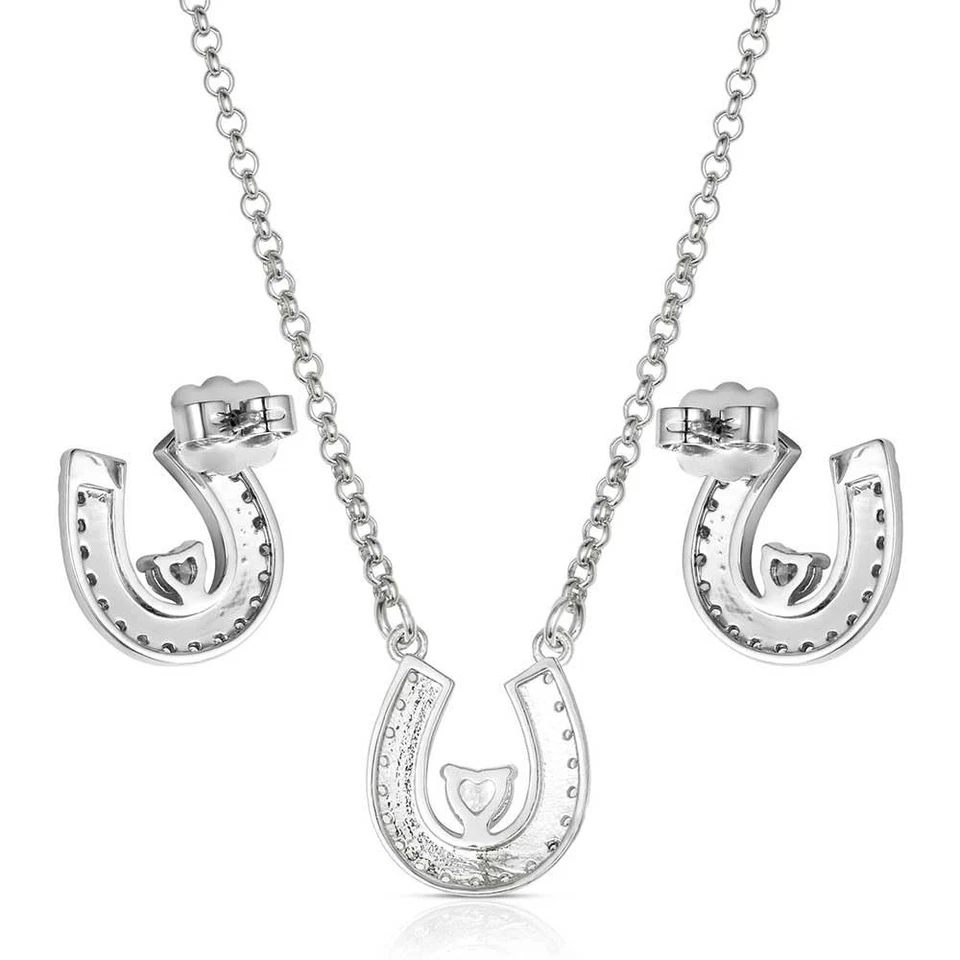 Montana Silversmiths Lovely and Lucky Horseshoe Jewelry Set - Image 2 of 4
