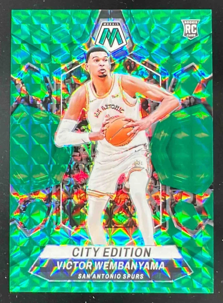 2023-24 Panini Mosaic Choice Fusion Green Victor Wembanyama RC City Edition /18