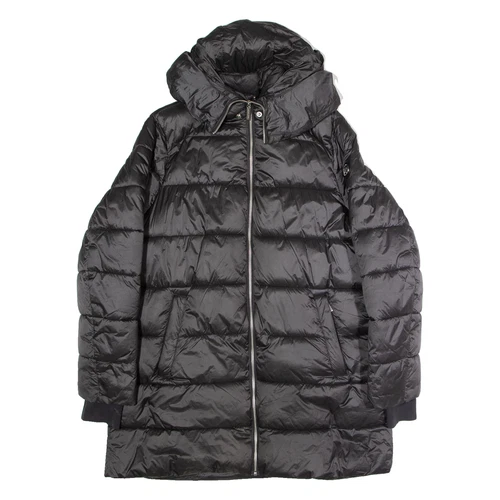 MICHAEL KORS Cappotto donna imbottito nero nylon con cappuccio L