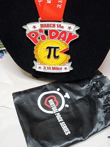 Virtual Pace Series Running Club Medal Pi Day 3.14 Miler