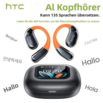 HTC NE27 Übersetzer Kopfhörer mit Display Ladecase Echtzeit 135 Sprachen Glow KI