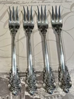4 Wallace Grande Baroque Sterling Silver 5 3/8" Cocktail Oyster Appetizer Forks