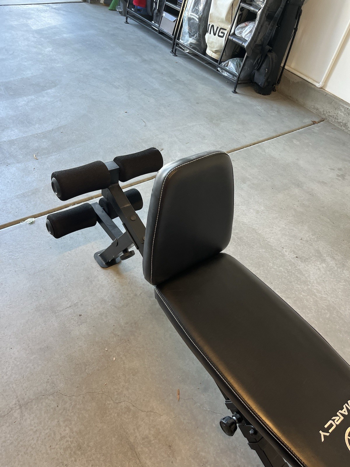 Marcy Adjustable Weight Bench Black with Leg Extension for Gym & Training