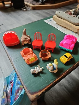 vintage small plastic toys lot