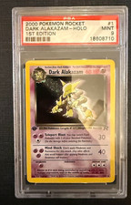 Pokemon Dunkles Alakazam Team Rocket 1. Edition Holo Rare #1 PSA 9 Mint