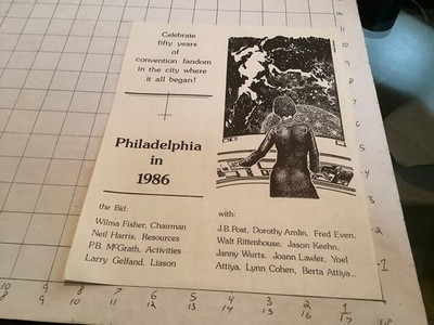 original SF Flyer: 1980 - Philadelphia in 1986 celebrate 50 years of fandom