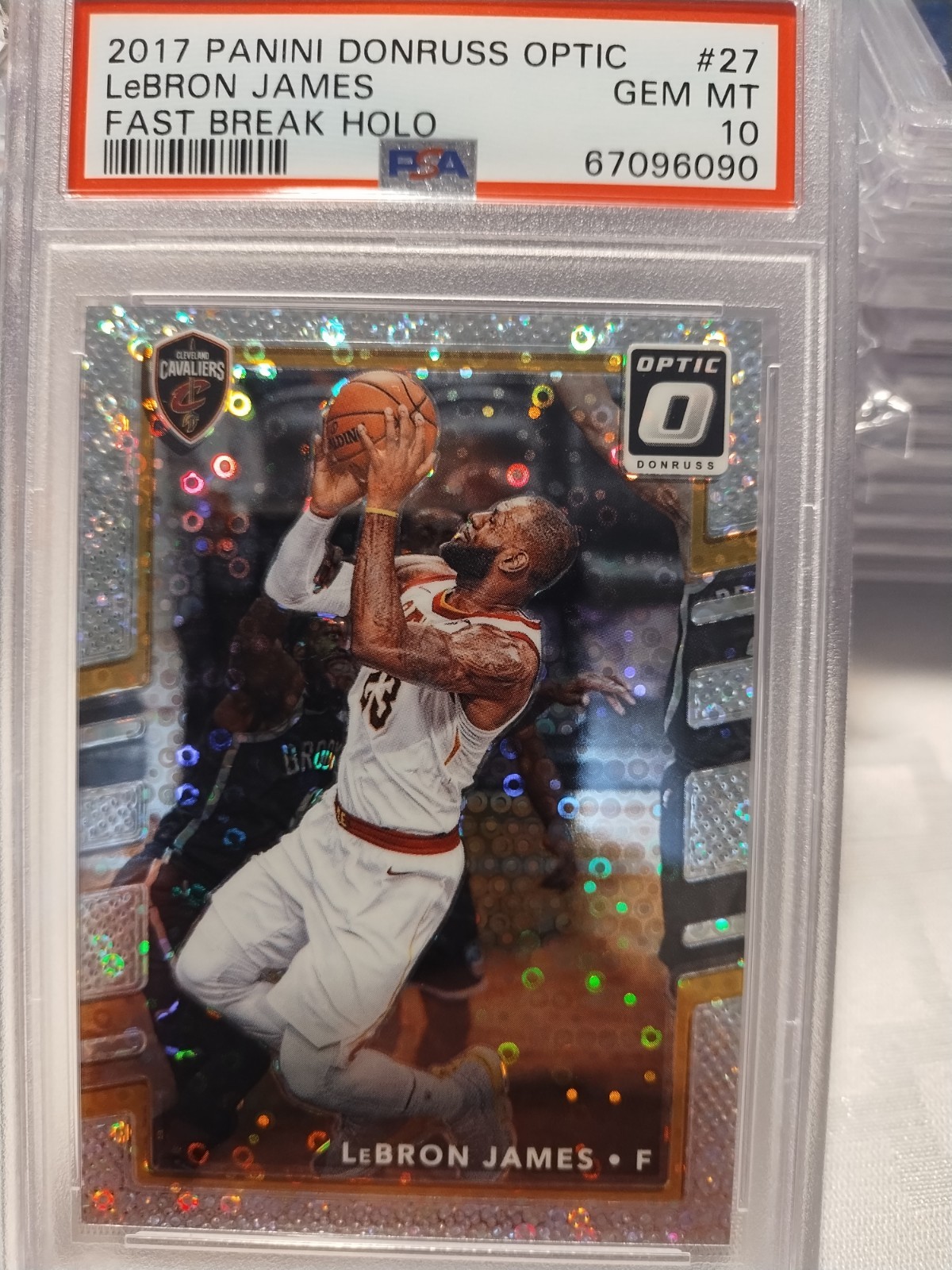 2017 Optic, Lebron James, Fast break Holo, **PSA 10 GEM MINT**