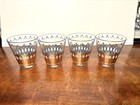 Vintage George Briard Gold Turquoise Feathers Lowball Glasses MCM Set of 4 — photo 10