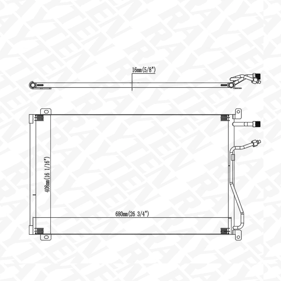 A/C Condenser for 1975-1978 Chevrolet C10 C20 C30 K20 GMC C15 C25 C35 K15 K25 Foto 2 de 4