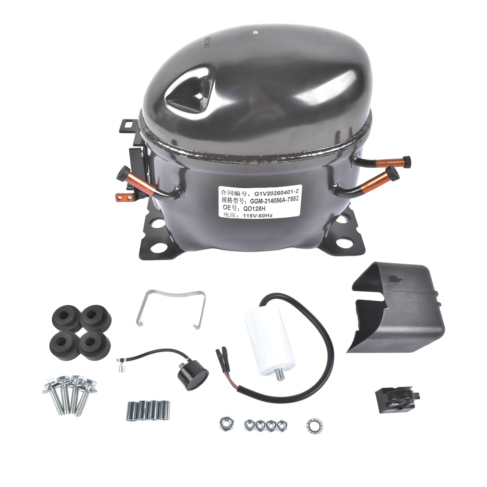 QD128H 1/2 HP Fractional Refrigeration Compressor 110-120 V 60 HZ R134A 4.8A NEW