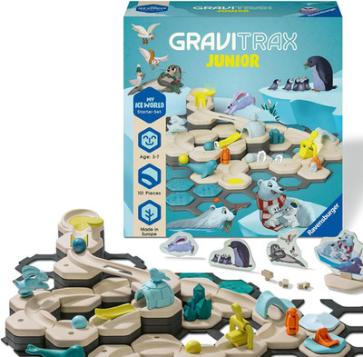 Gravitrax Junior Starter Set L Ice - Marble Run, STEM and Construction Toys for