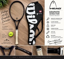 HEAD Graphite Director Tennis Racquet Midplus Head, 4 3/8 Grip, Cover
