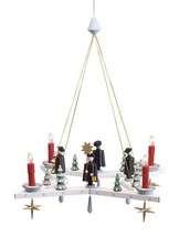 Lighting Wreath Advent Wreath Star Electric With Carolers BxT = 38x38cm NEW Wood