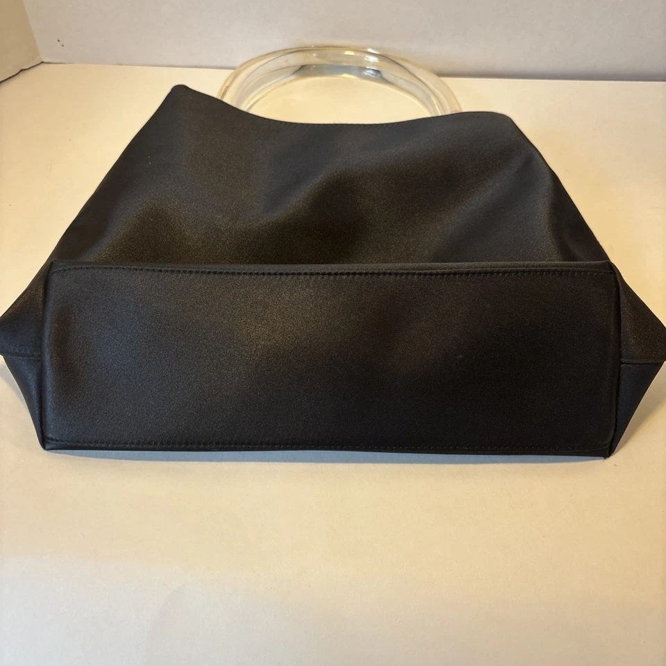 Bolso Cartera Liz Claiborne Vintage Y2K Nylon Negro Con Asas Lucite MUY LIMPIO Foto 4 de 4