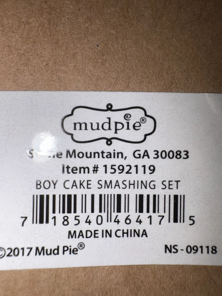 Juego de babero y sombrero de fiesta Mudpie primer cumpleaños para romper pasteles perfecto para fotos Foto 4 de 4