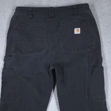 Carhartt Pants Women's 6 Tall Black Rugged Flex Loose Canvas Carpenter Work