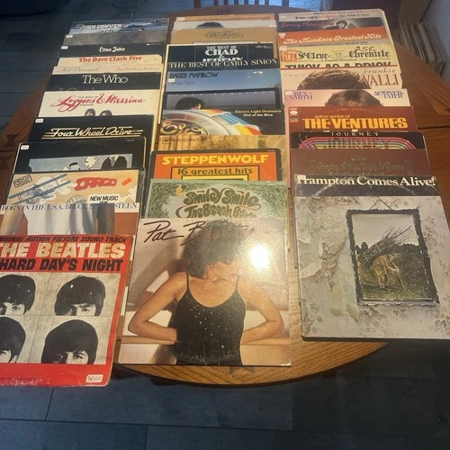 Classic ROCK Vinyl Lot of 35 LPs 60s/70s/80s Beatles Led Zeppelin Beach Boys ELO